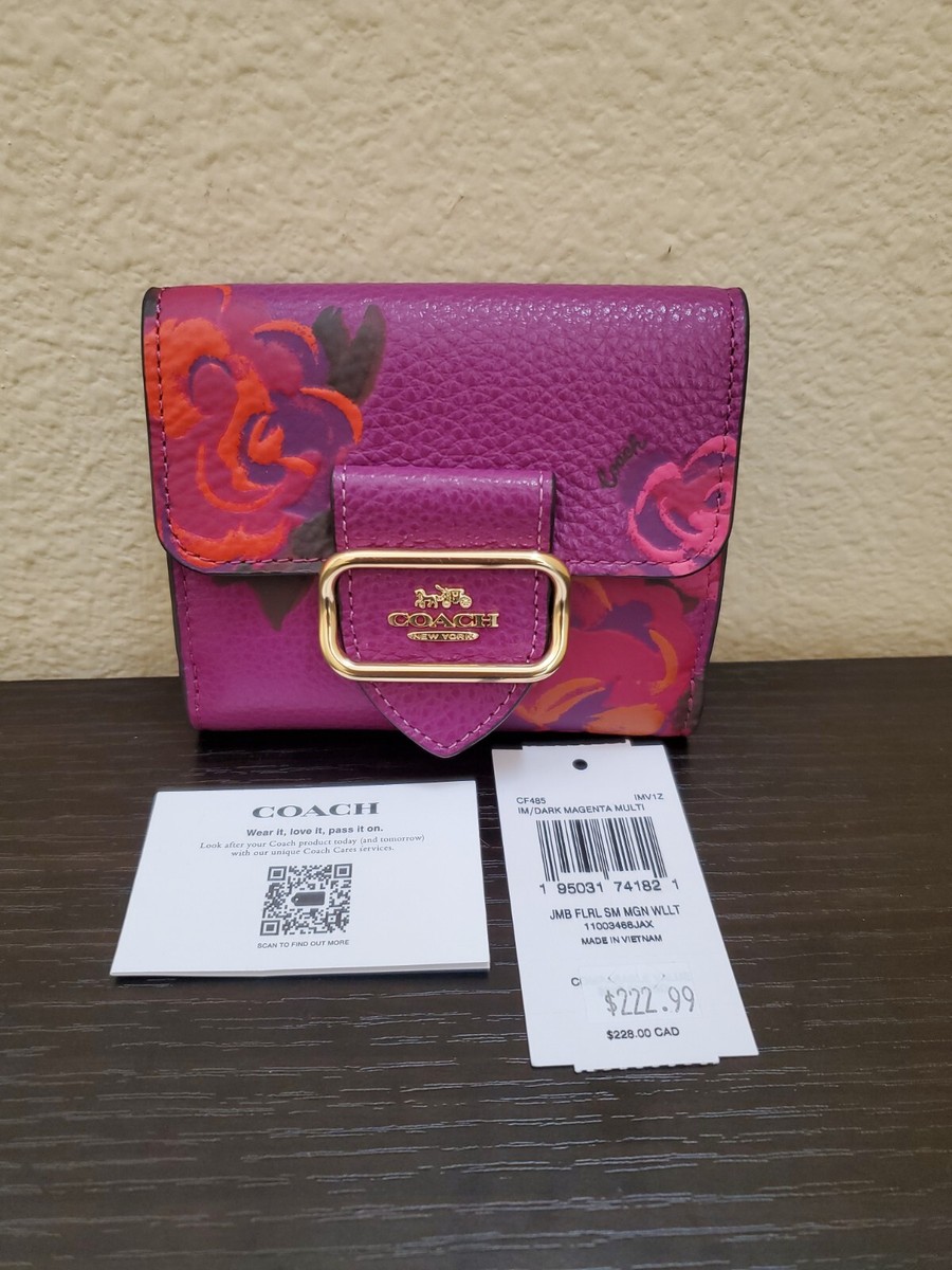Dark magenta coach wallet Clearance