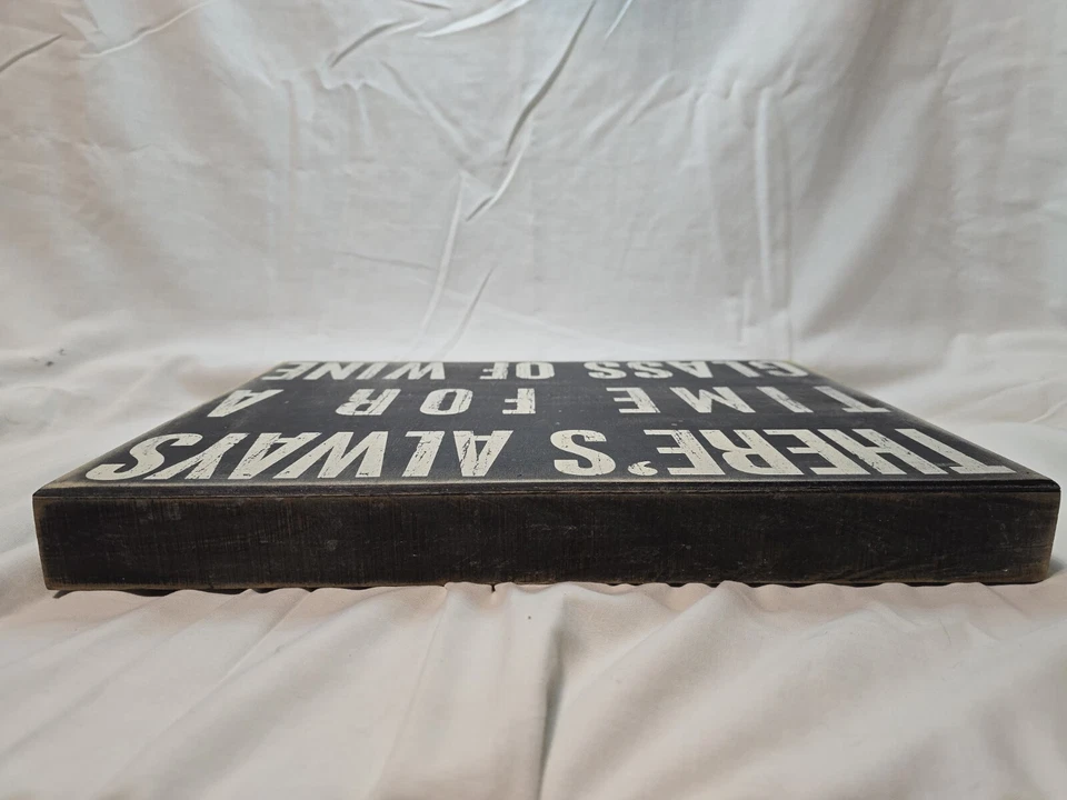 Primitives By Kathy Box Sign There's Always Time For A Glass Of Wine 16"x12" - Image 4 of 4