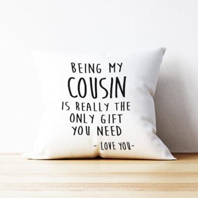 Cousin Gift Pillow Covers - 18x18 Linen Throw Covers For Best Friend Cousins