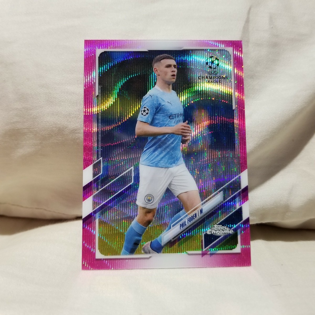 Phil Foden 2020-21 Topps Chrome UEFA Champions League Pink X
