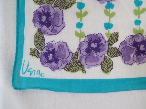 Vintage VERA NEUMANN 22" Square Cotton Scarf ITALY Purple Turquoise Blue Bandana - Picture 2 of 9