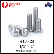 UNC #10-24 (3/16") Button Socket Head Bolt s Screws BSW Stainless Steel A2 G304