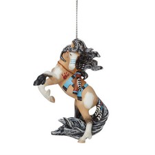 TRAIL OF PAINTED PONIES Lakota Ornament 3.2" Tall Rearing Native American Paint 