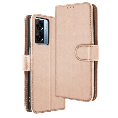 Étui Portefeuille Pour Oppo A77 5G - Cuir Synthétique Brun - 3 Emplacements Cartes - Neuf