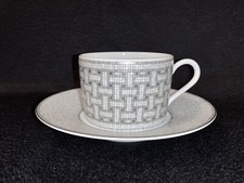 Hermes MOSAIQUE AU 24 Platinum Tea Cup and Saucer Set