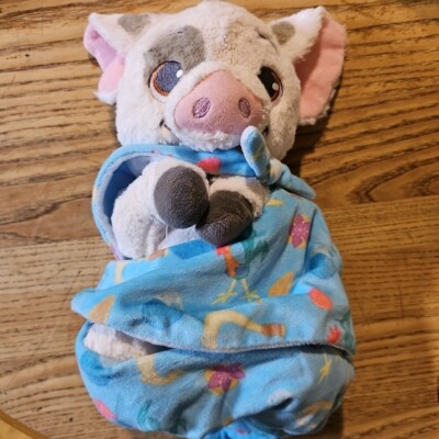Disney Parks Swaddle Baby Pua Pig Moana Plush Blanket Pouch