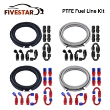 10/20ft Braided PTFE Fuel Hose Line w/Swivel Hose End Fitting Kit 4AN|6AN|8AN|10