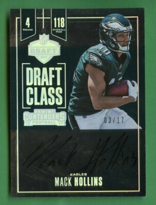 MACK HOLLINS 2017 CONTENDERS ROOKIE DRAFT CLASS GOLD AUTO /17 