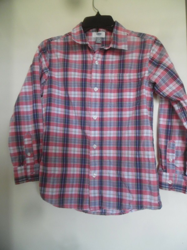 EUC OLD NAVY BOYS  Plaid Button Down Dress Shirt ~ 10-12