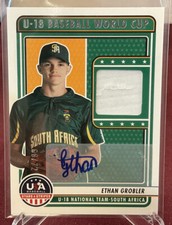 2023 Panini Stars & Stripes Ethan Grobler World Cup Jersey Auto /72 South Africa