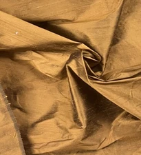 Mustard /Black Iridescent 100% Silk Dupioni Fabric 54” Wide Sold By The Yard