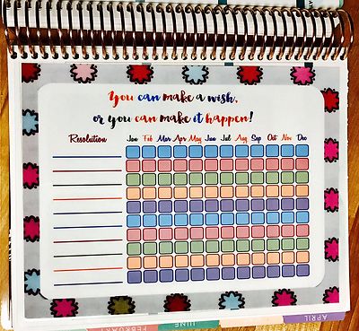 New Year Resolution Yearly Tracker Dashboard Insert 4 use w Erin Condren Planner