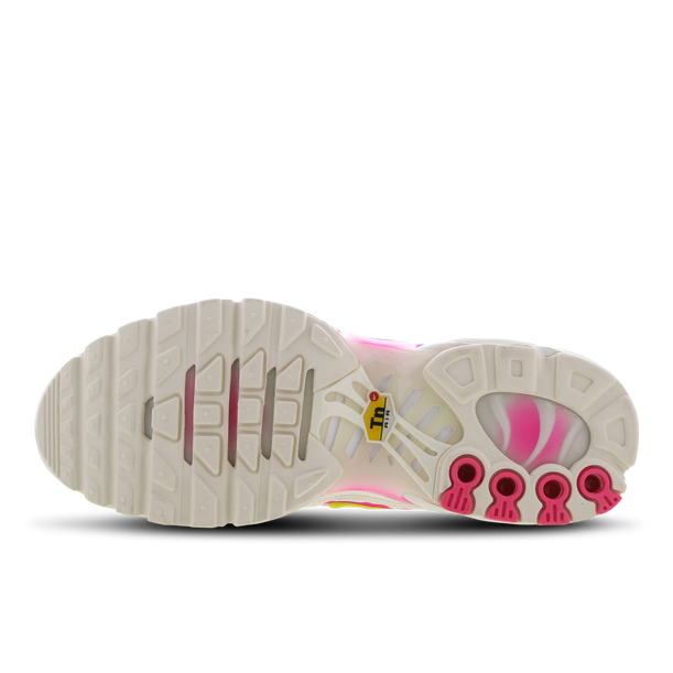 Original Womens Nike Air Max Plus TN Trainers White Yellow Pink