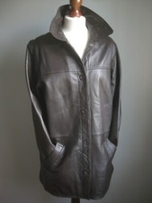 Ladies Vintage Leather Jacket 24 26 Xxl Western Boyfriend Brown Soft Elements