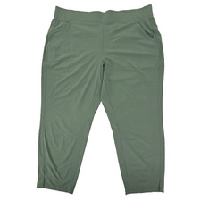 Eddie Bauer Departure Jogger Ankle Pants Women  s L Green Stretch Travel UPF50 