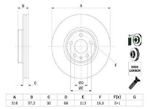 Original Bosch Bremsscheibe 0 986 479 E49 FüR Audi-image