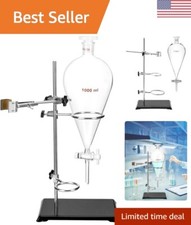 1000ml Heavy Wall Conical Separating Funnel with 24/29 Fitting and PTFE Stopc...