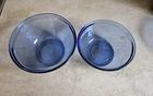 Vintage Set Of 2 Anchor Hocking Cobalt Blue  1  and 1.5 Quart Bowls