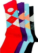 Women's Crew Socks, Classic Argyle Pattern Cotton Comfortable Socks for Everyday
