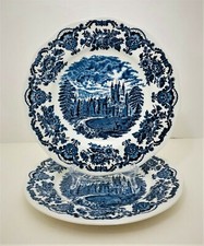 2 Unicorn Tableware Royal Home Dinner Plates Balmoral Castle Blue Enoch Wedgwood