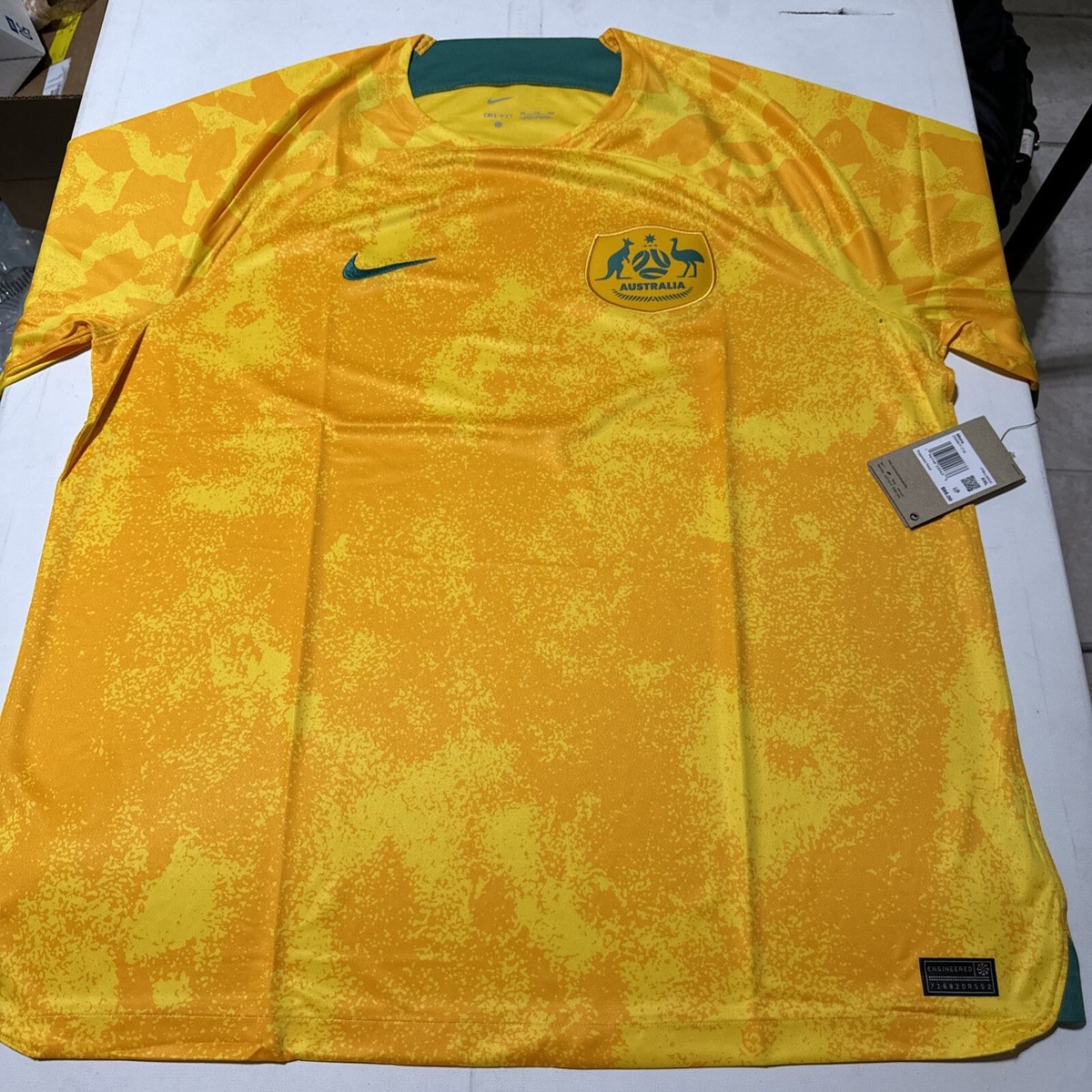 Nike Australia '22 World Cup Soccer Jersey 2XL New Yellow Green