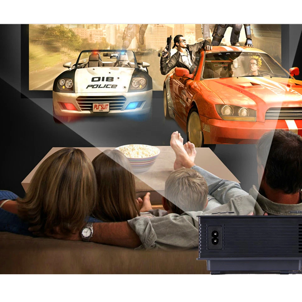 Portable Projector 1200 Lumens Native 1080P LCD WiFi Video Home Theater Cinema - Image 4 of 4