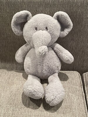Kellytoy Gray Elephant Plush Rattle Stuffed Animal Toy Crinkle Ears 13 ...