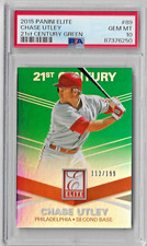 2015 Panini Elite Chase Utley 21st Century Green PSA 10 #112/199