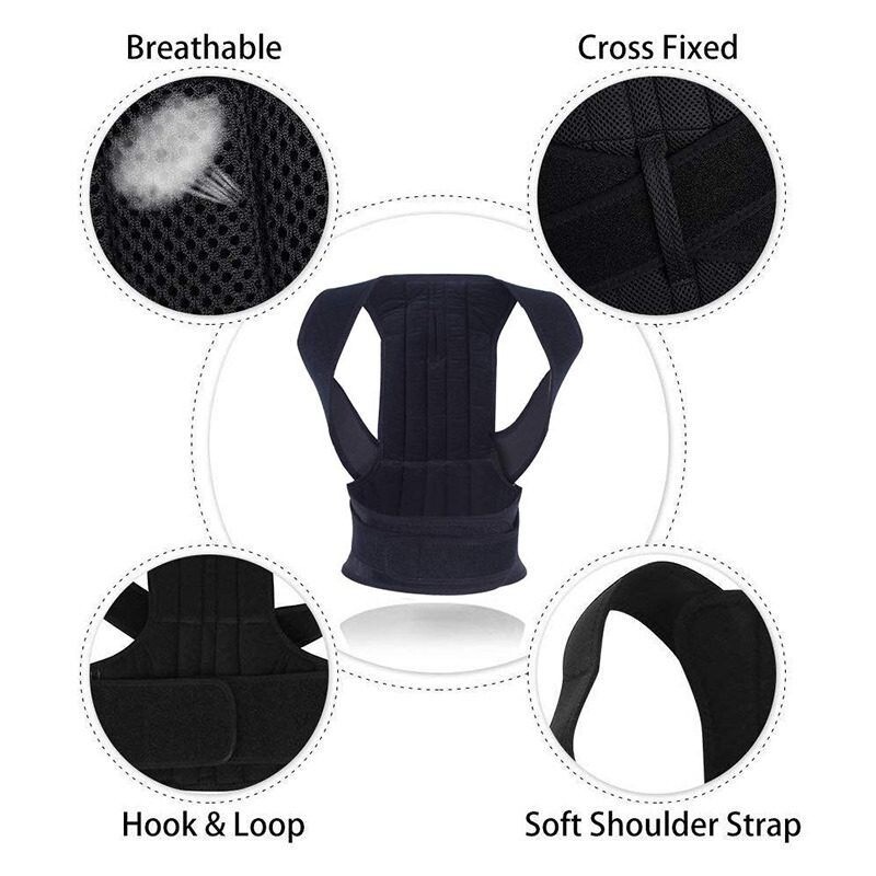 Posture Corrector Back Support Brace Prevent Slouching Improve Thoracic ...