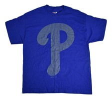 Majestic MLB Mens Philadelphia Phillies Blue Baseball Shirt New XL