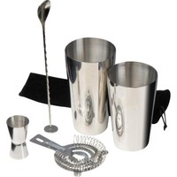 Cocktail Set / Bestehend Aus Shaker, Messbecher, Sieb Und RüHrstab