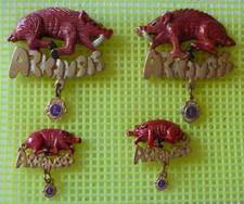 Lions Club Pins- FAMILY OF ARKANSAS RAZORBACKS  (4 pins) Univ of Arkansas Mascot