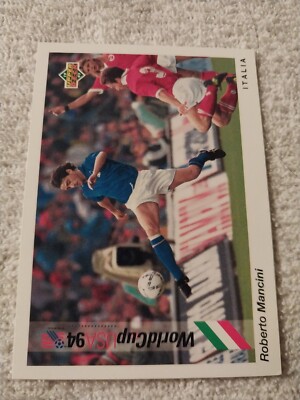  1993 ROBERTO MANCINI UPPER DECK SOCCER WORLD CUP CARD #84 ITALY ITALIAN