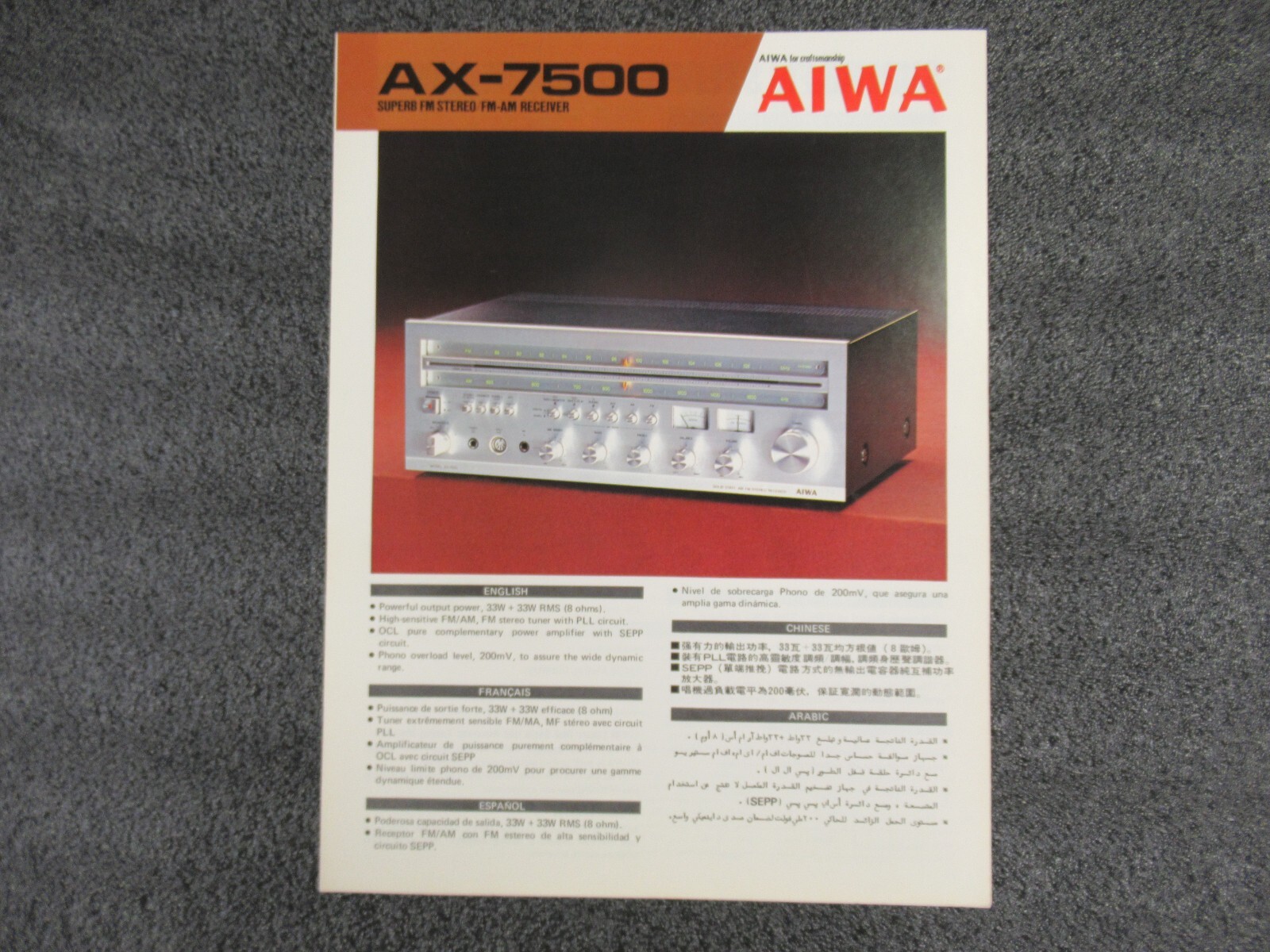 Aiwa AX-7500 vintage audio equipment - eBay listing photo 3