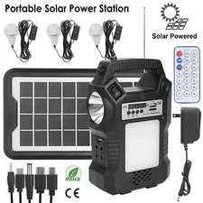 Camping Emergency Portable Power Station Solar Generator Panel Power Bank Outlet