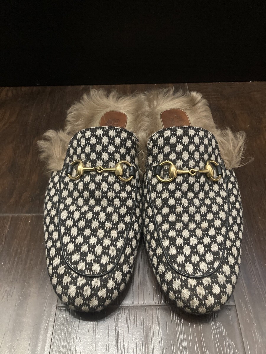 Rare GUCCI Genuine Kangaroo Fur Lined Princetown mules Slippers | eBay