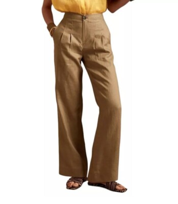 Banana Republic Linen Wide Leg High Rise Trousers Womens 2