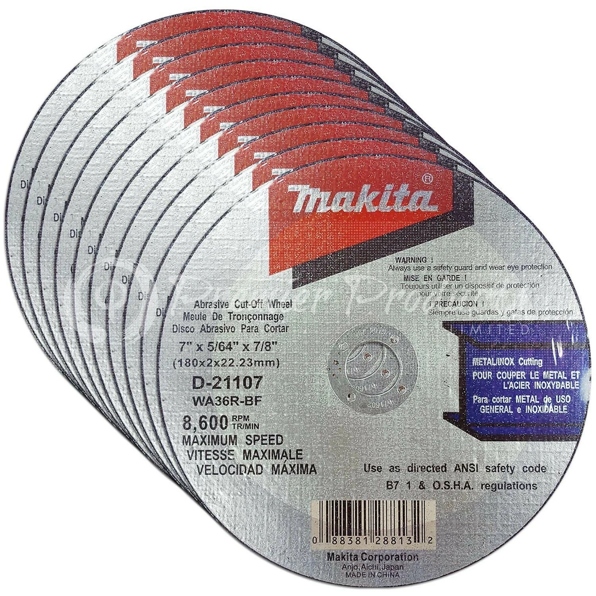 Makita 10 Pack 7 Inch Cut Off Wheels For Grinders On Metal