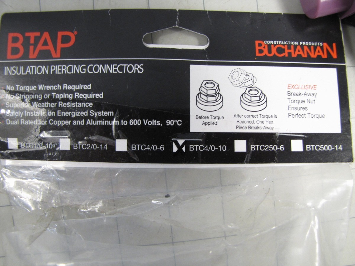 BTAP BTC4/0-10 Buchanan Insulation Piercing Tap Connector NEW | eBay