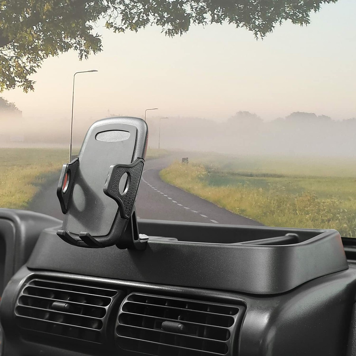 Phone Holder Mount With Dashboard Tray Storage Kit For Jeep Wrangler TJ 1997-2006