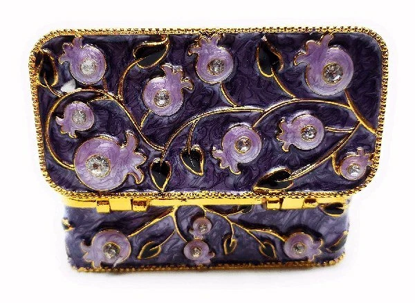 Juego de candelabros de viaje pintados a mano esmalte en peltre con cristales de Swarovski Foto 3 de 3