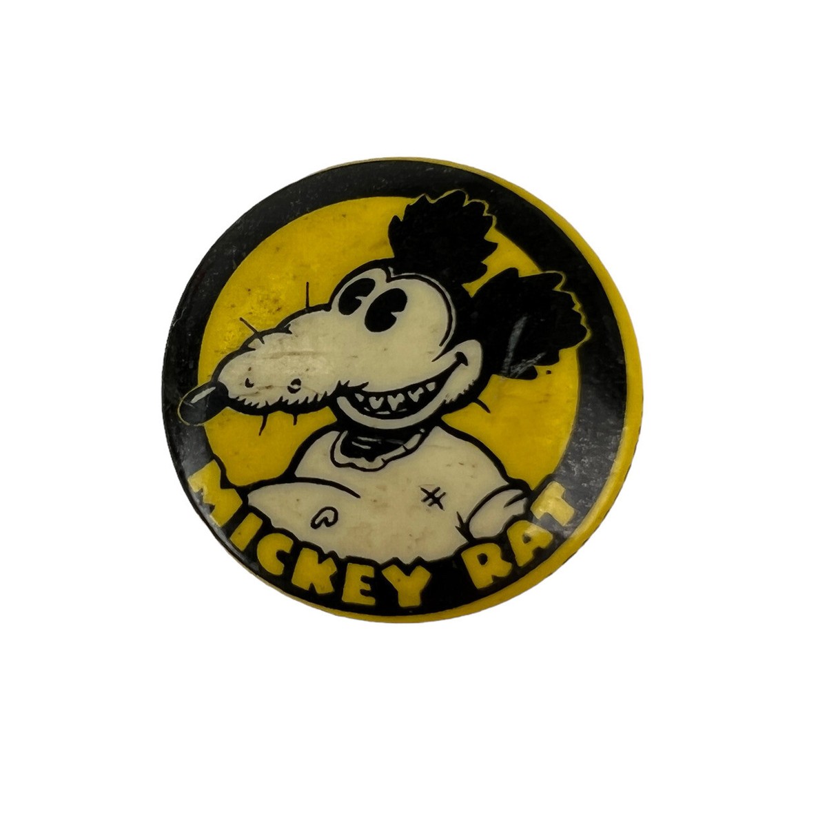 Vintage 1983 MICKEY RAT Pin Pinback Button R. ARMSTRONG Ephemera