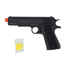 Double Eagle M291 Metal Spring Airsoft Pistol - 1911 Style With Accessory Rail, Black