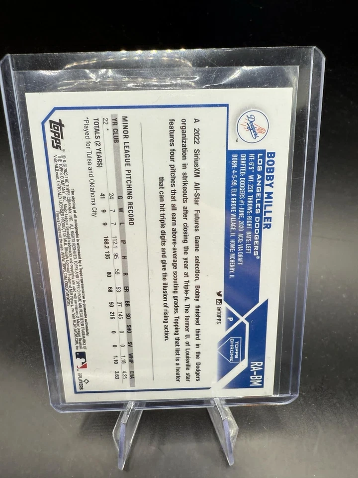 2023 Topps Chrome Update #RA-BM BOBBY MILLER RC ROOKIE Green Refractor #/99 Auto - Image 2 of 2