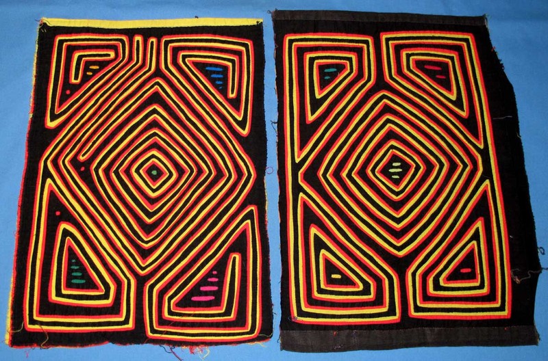 M56 - 2 Kuna Molas - Matched Geometric Pair  - 1960s - San Blas Islands - Panama