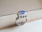 925 Sterling Silver Iridescent Angel Quartz? Gemstone Ring 7.5 Grams Sz 6.5 — photo 6