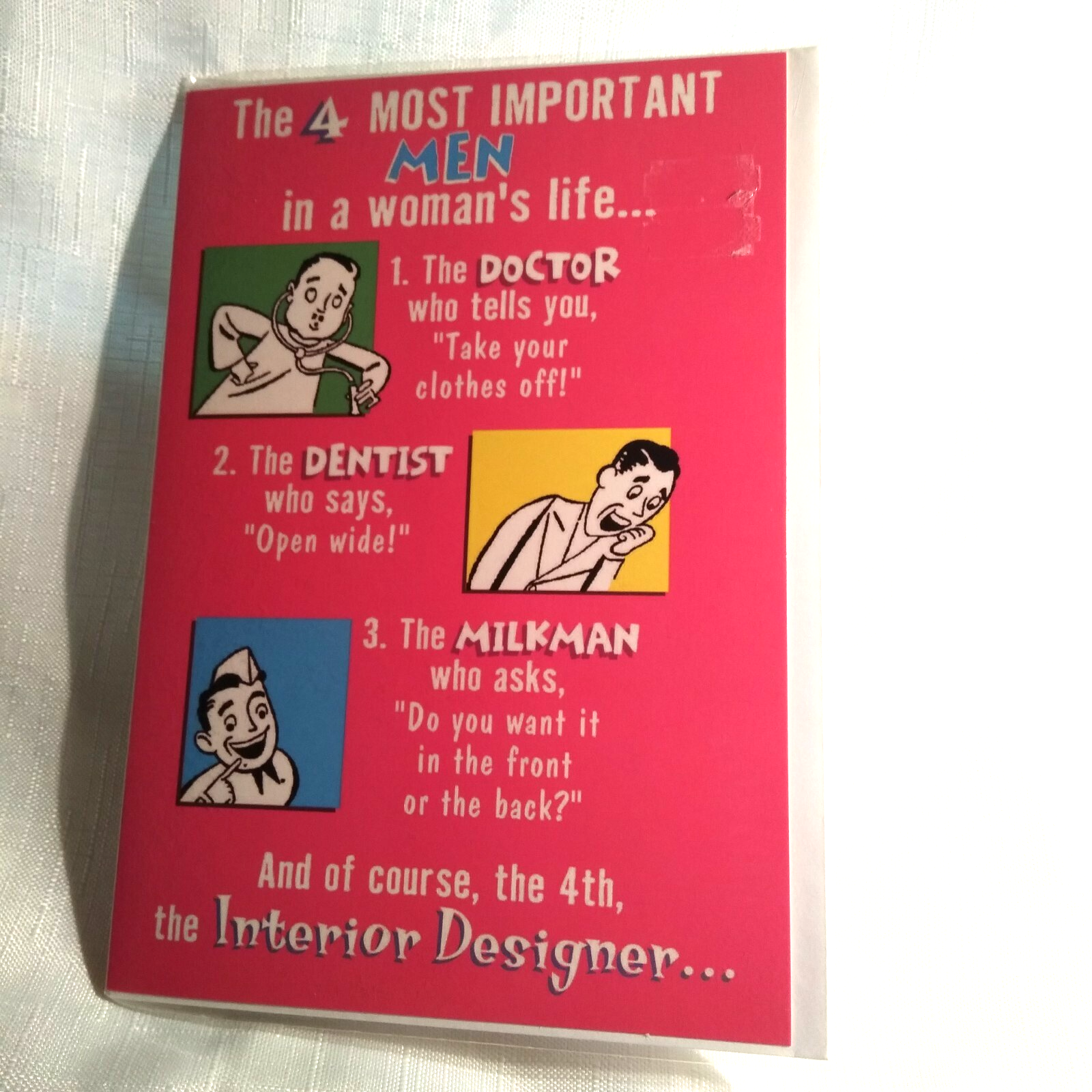 SELECTIVE HUMOROUS FEMALE BIRTHDAY CARD - 4 MOST IMPORTANT MEN - SAUCY Old Stock