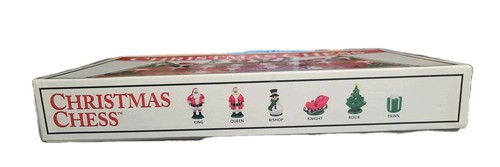 Set Scacchi Vintage Tema Natale Scatola Aperta Pezzi Non Aperti Big League Promozione USA - Foto 4 di 5