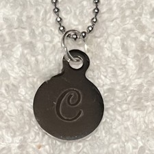 Collar con dije de letra "C" de acero inoxidable con cadena de bola de 18 pulgadas NUEVO hecho a mano