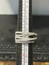Swarovski Clear Spiral Rhodium Plated Statement Ring Size 55 (UK Q)